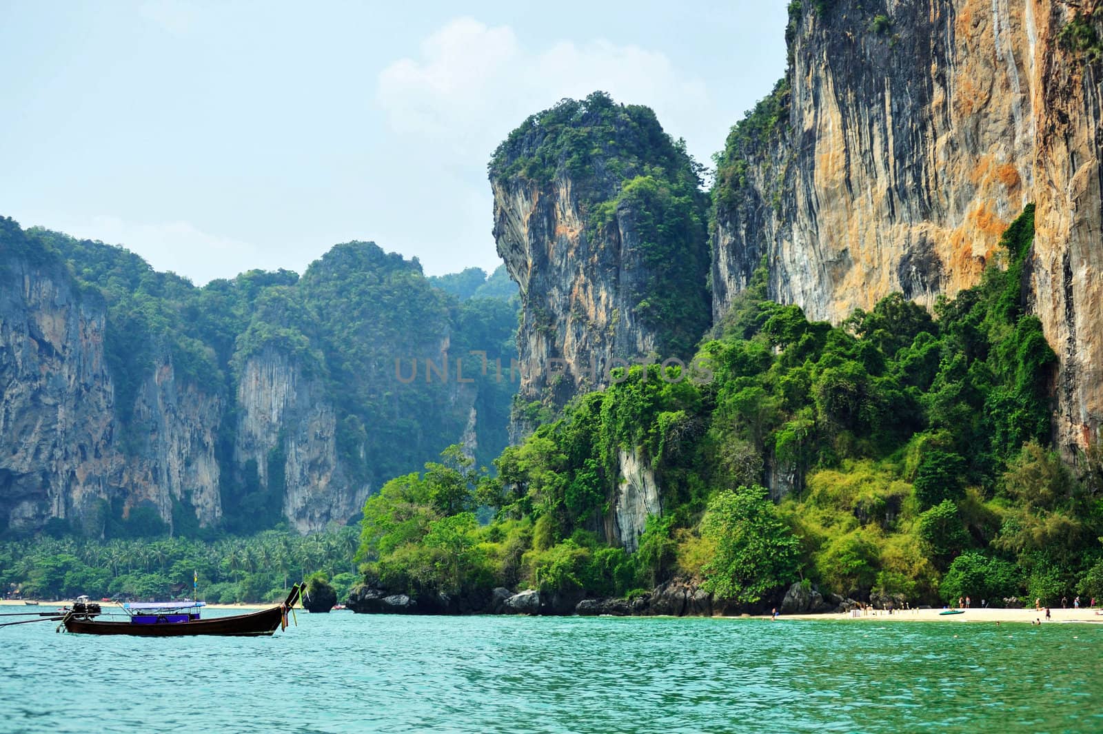 Fishing boats moored at the island,Krabi in thailand