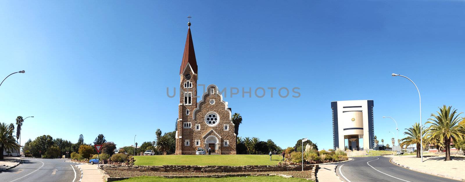 Panorama from six photos of Windhoek, Namibia                    