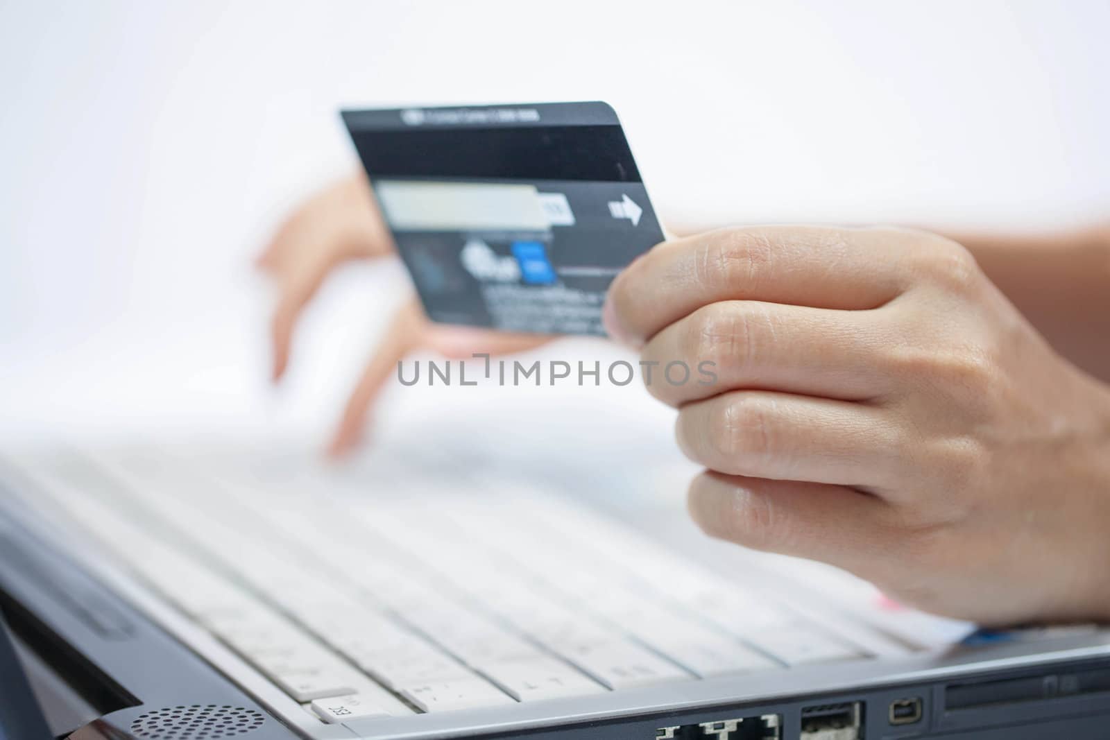 Using a credit card. Online shopping.