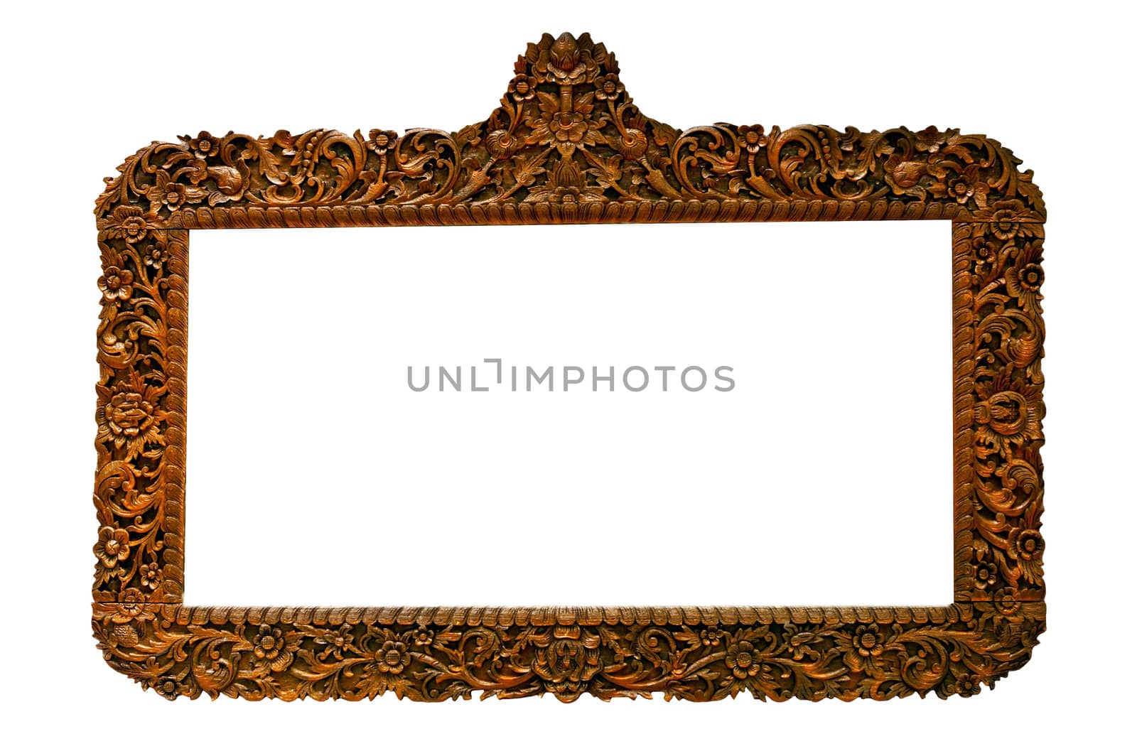 Wood frame carved flowers.