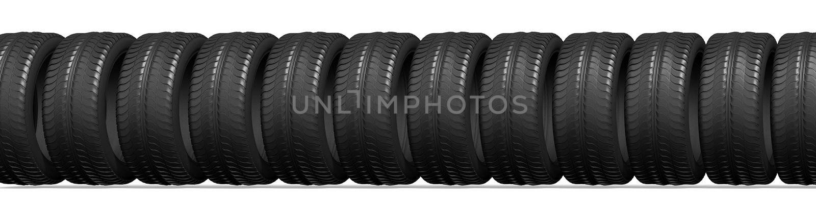 car wheels on the white background