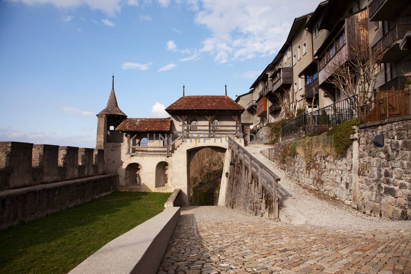 The Castle of Gruyères (Château de Gruyères), located in the medieval town of Gruyères, Fribourg, is one of the most famous in Switzerland. It is a Swiss heritage site of national significance.
