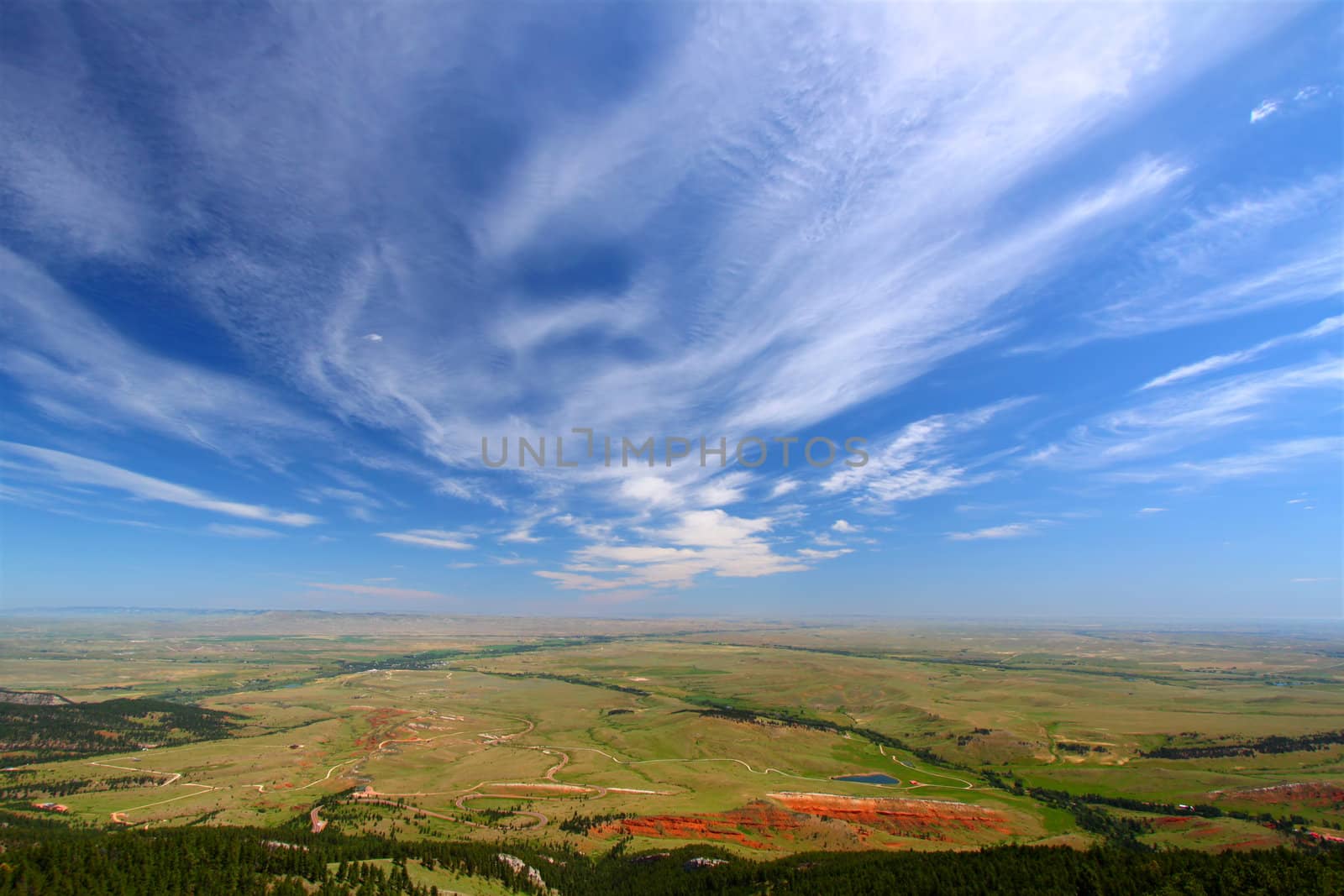 Sweeping view of the Wyoming countryside from the Bighorns National Forest.