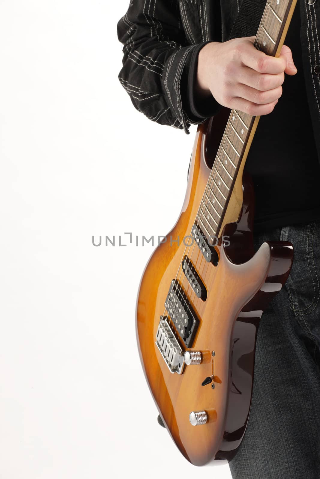 guitarist rock star  on white background
