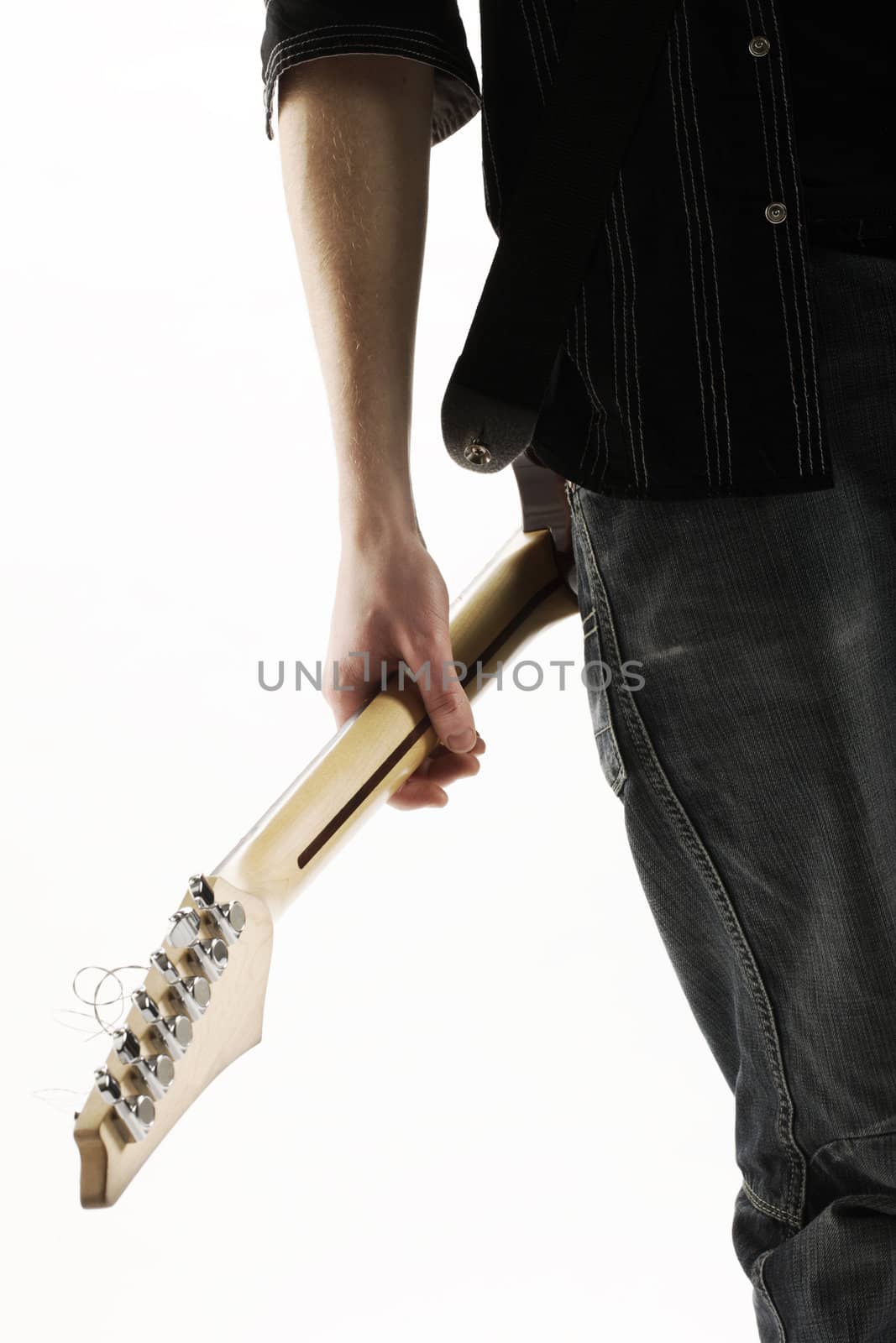 guitarist rock star isolated on white background