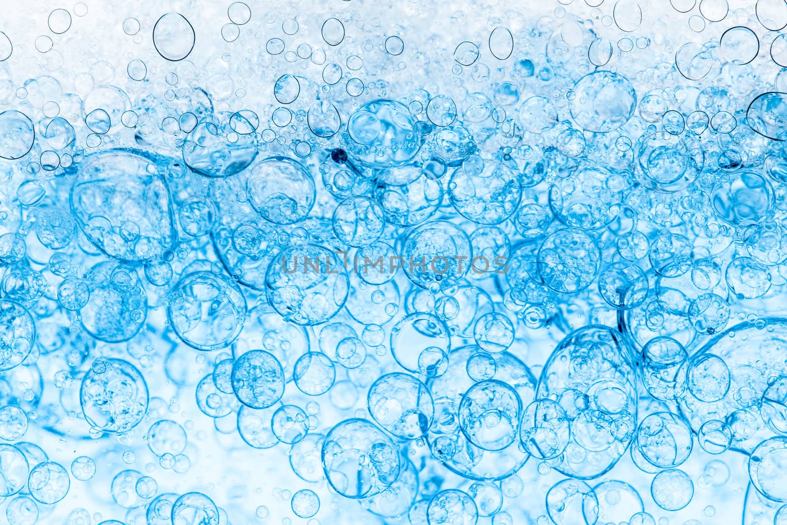 Background of Blue Bubbles Foam, closeup