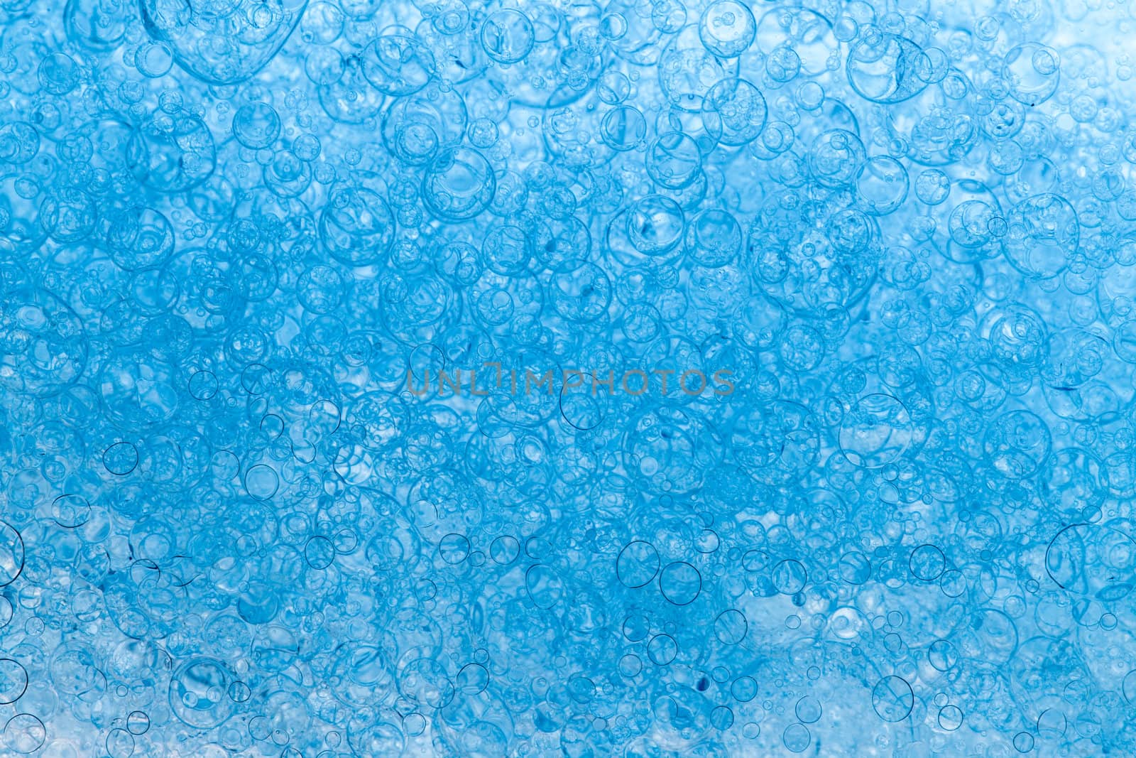 Background of Blue Bubbles Foam, closeup