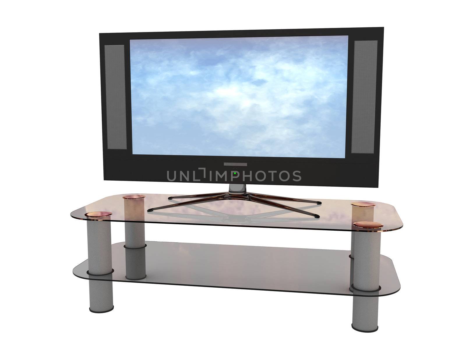 The big TV on a white background