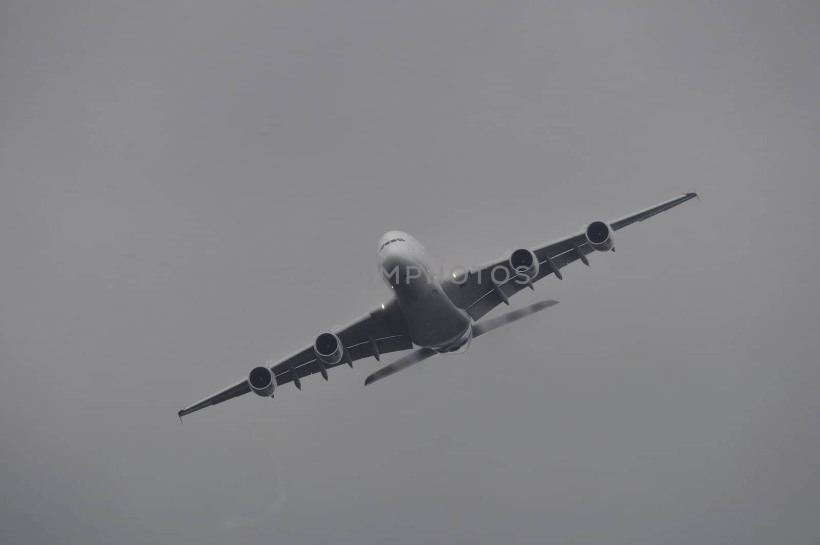 LONDON, UK, Saturday July 14, 2012. The Airbus A380 displaying at Farnborough International Airshow 2012.