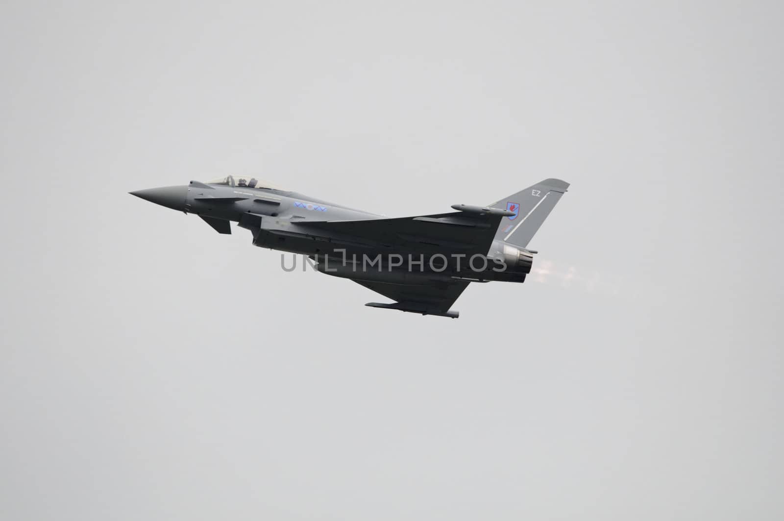 LONDON, UK, Saturday July 14, 2012. The Eurofighter Typhoon displaying at Farnborough International Airshow 2012.