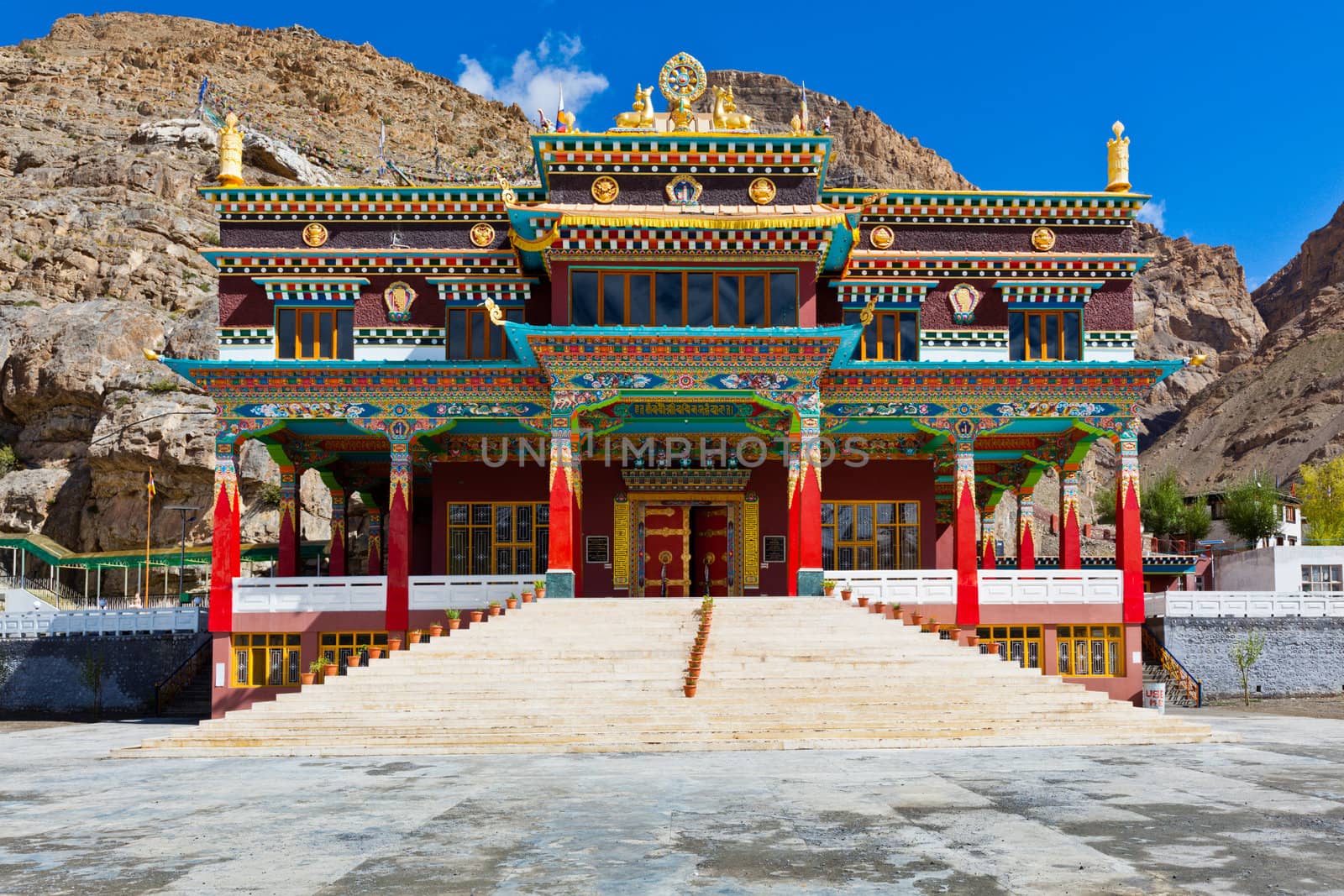 Buddhist monastery in Kaza. Spiti Valley, Himachal Pradesh, India