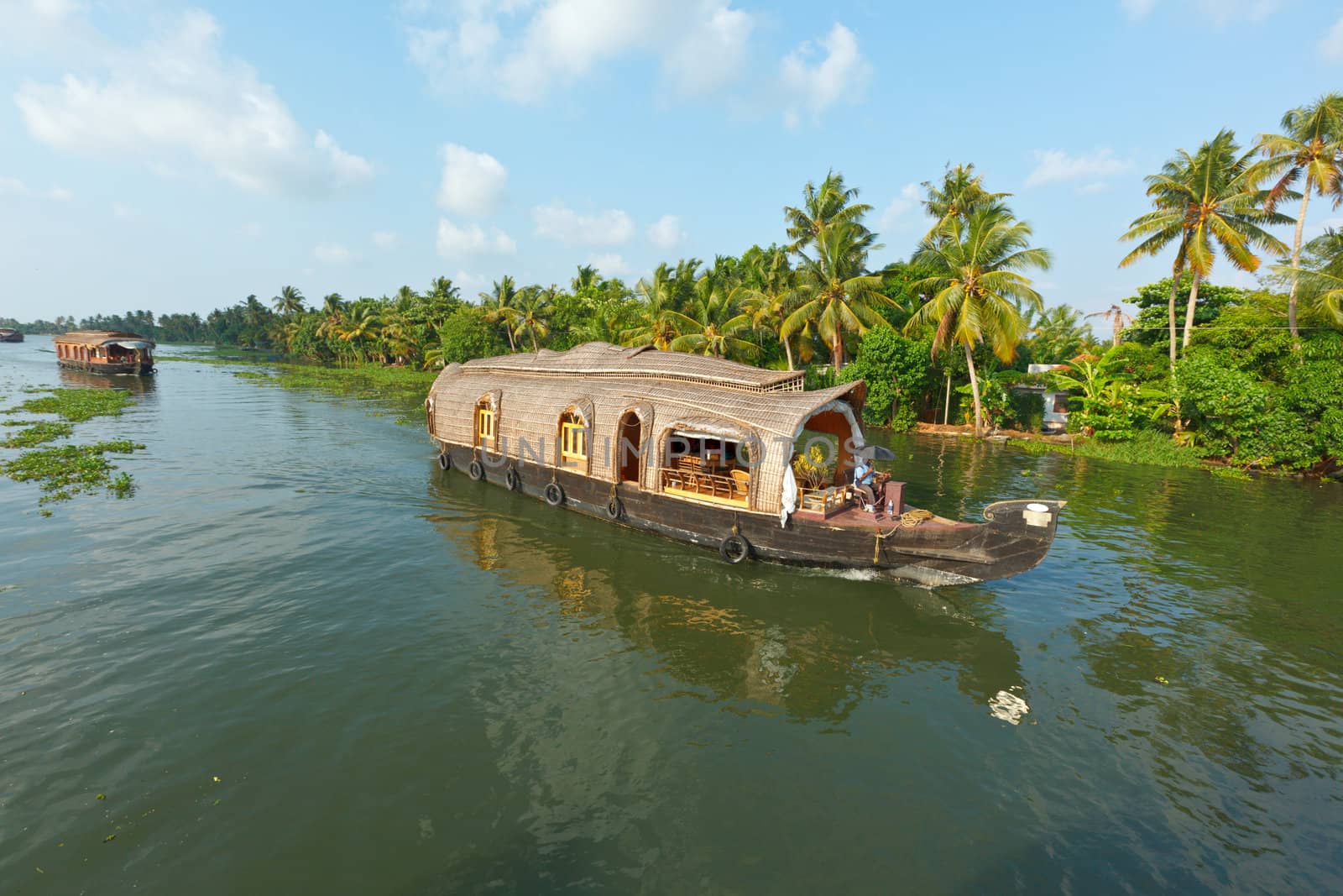 Houseboat on Kerala backwaters, India by dimol