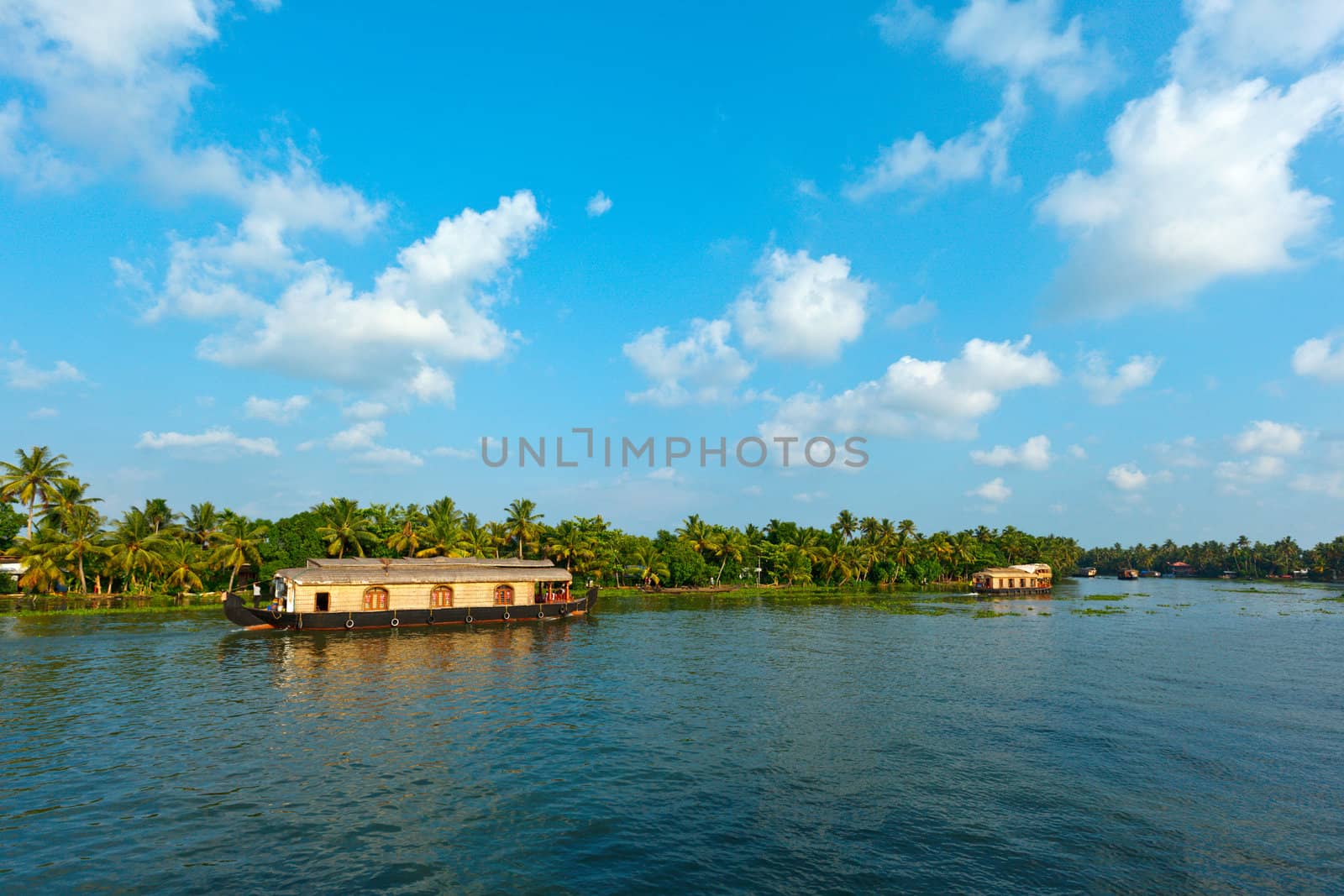 Houseboat on Kerala backwaters, India by dimol