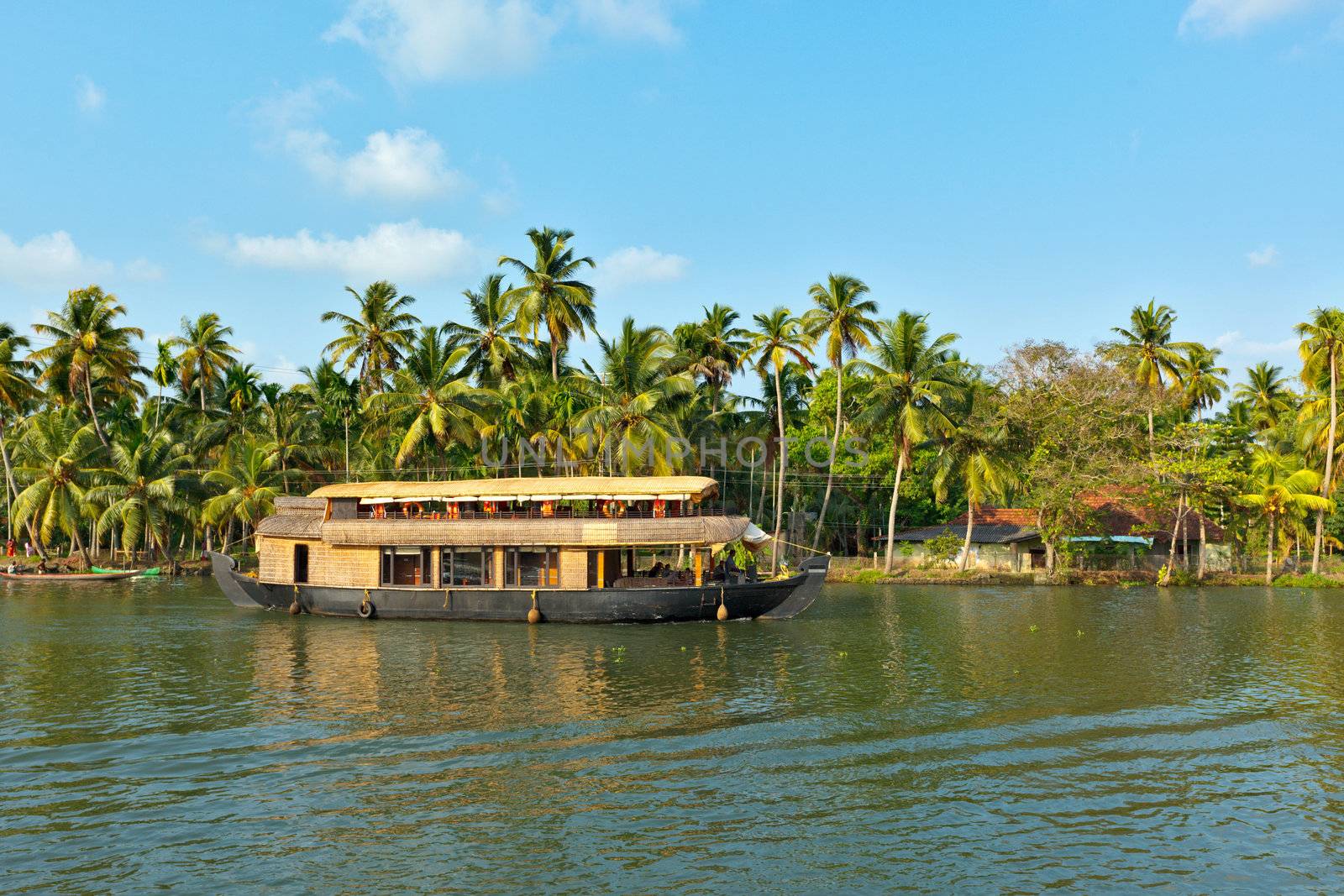 Houseboat on Kerala backwaters, India by dimol