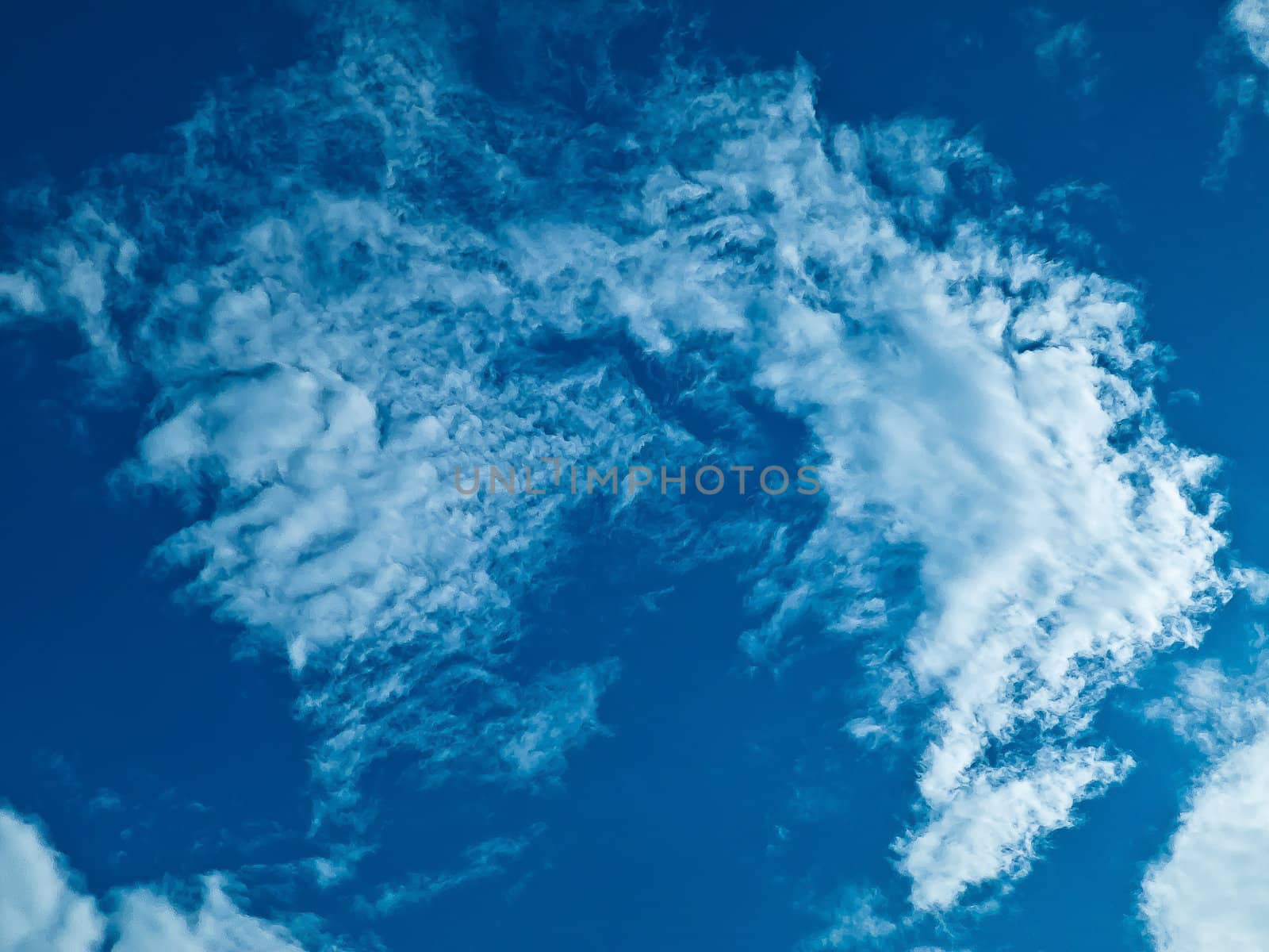 The Cloud and blue sky looklike World map