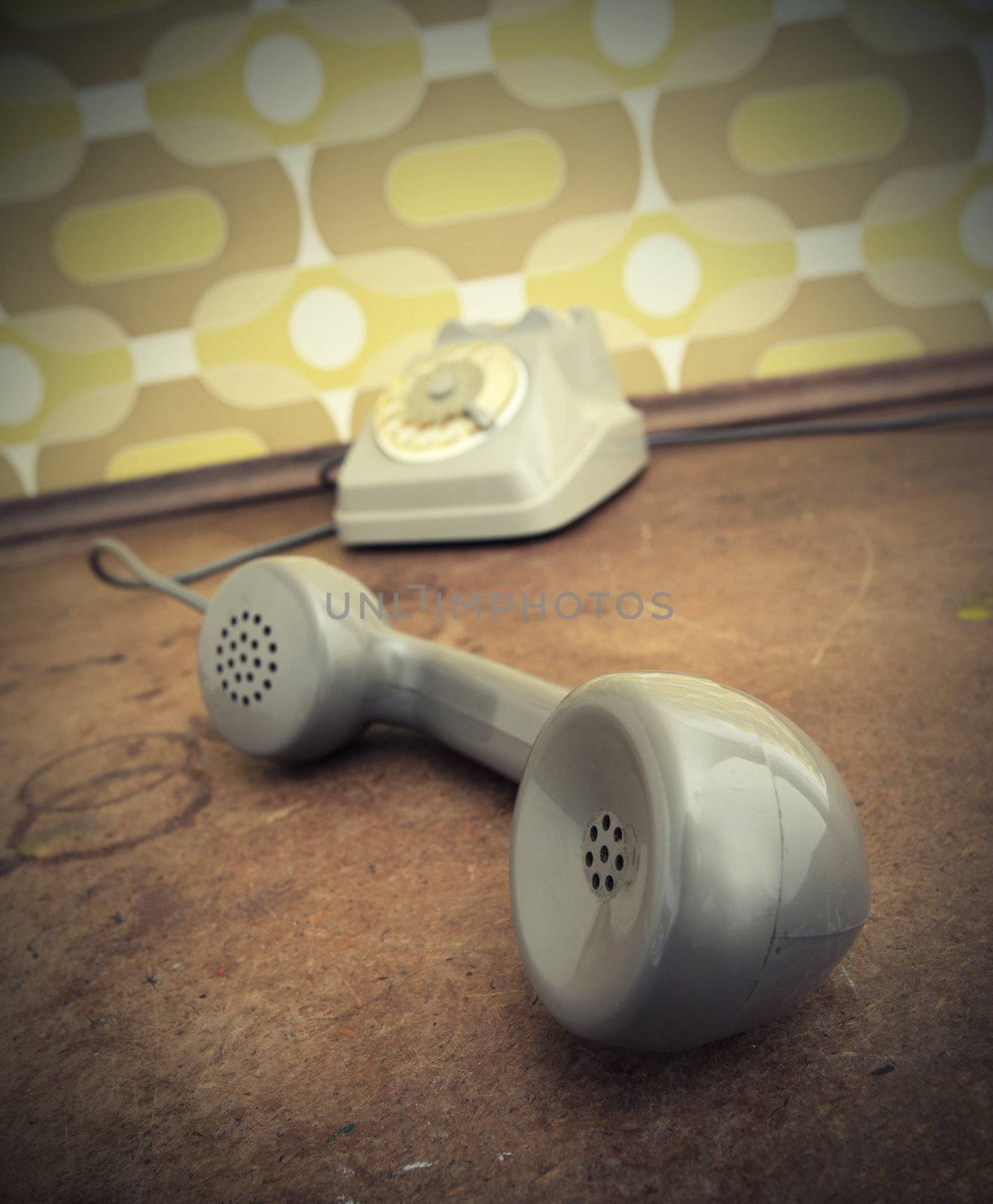 vintage telephone by stokkete