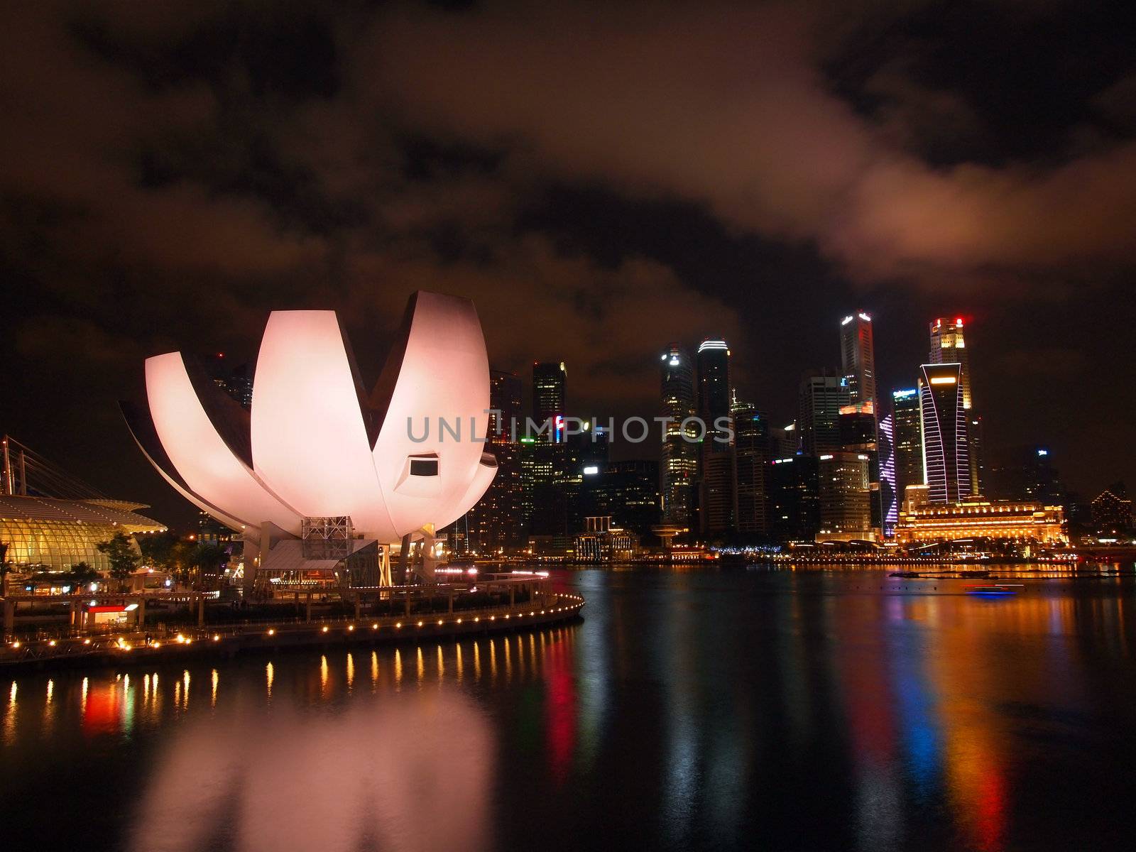 SINGAPORE - JAN 1,2012 : The Marina Bay waterfront Jan 1,2012 in Singapore.    