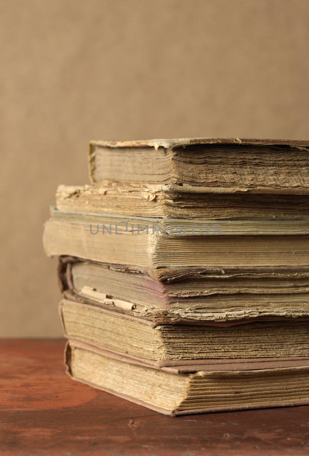 a stack of old books