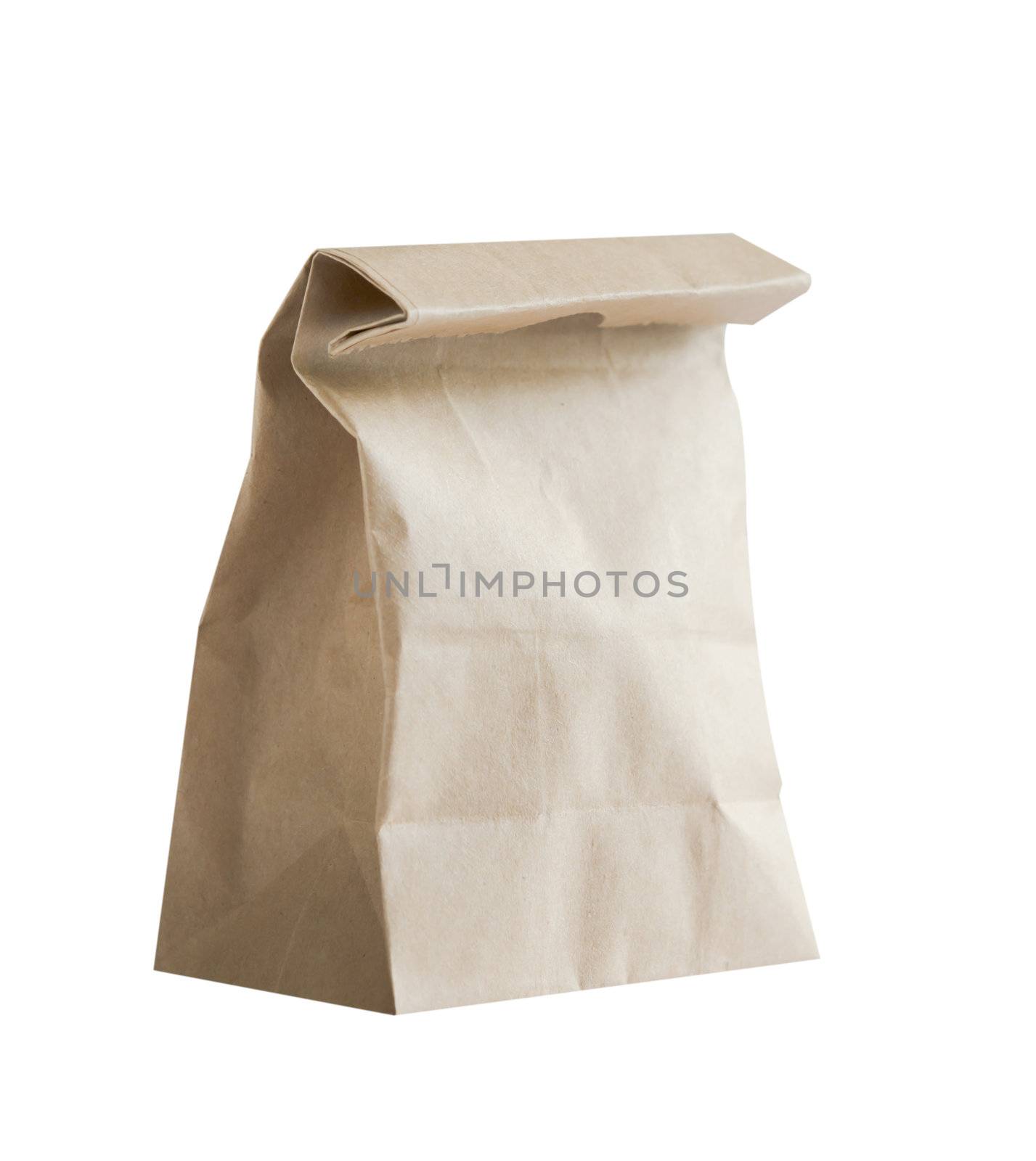 photo of paper bags on white background