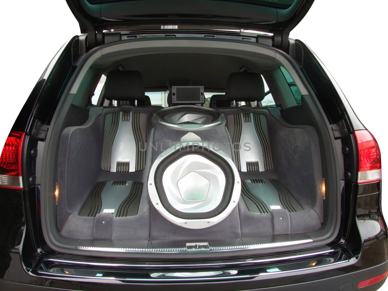 Backside of car with luxury audio-system
