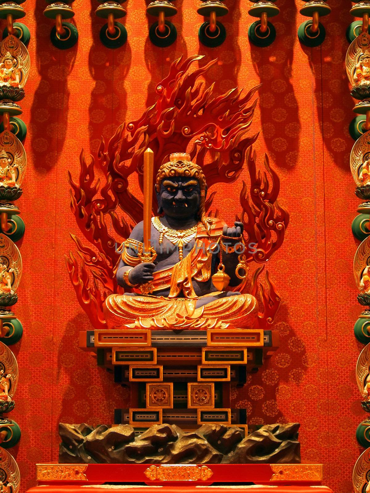 buddha in chinese temple shown a spiritual of buddhist. 