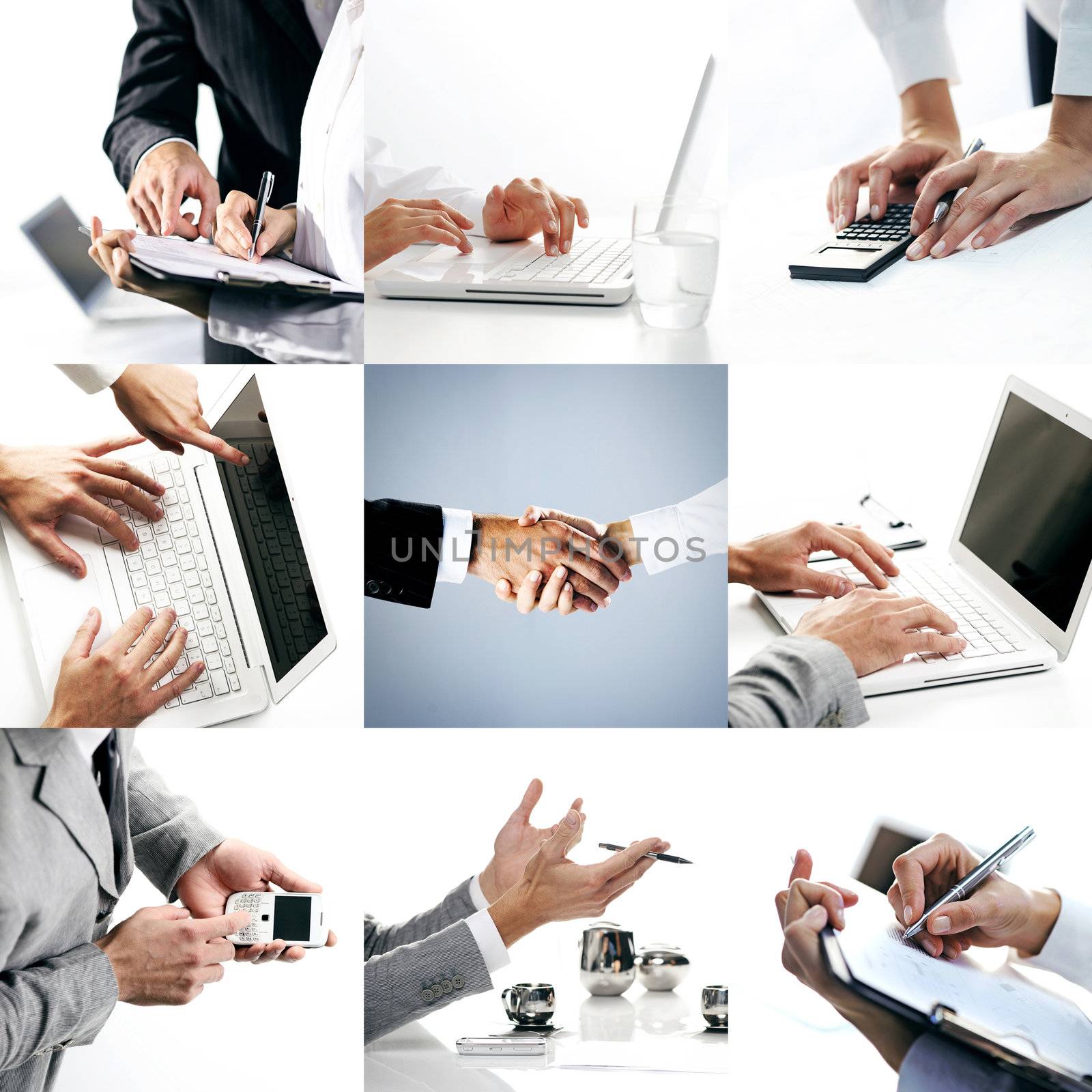 Collage of different business images 