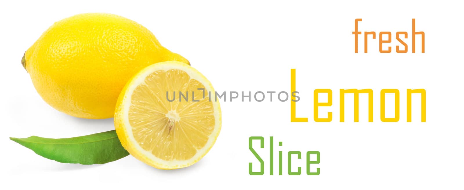 Fresh lemon citrus isolated on white background