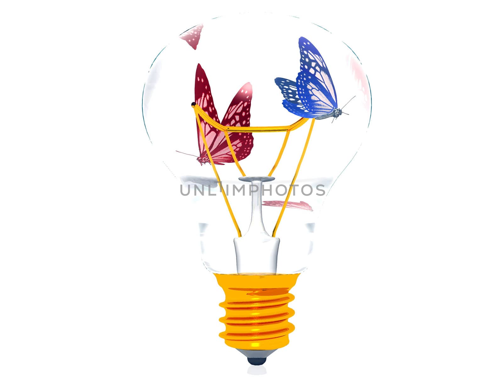 light bulb and butterfly by njaj