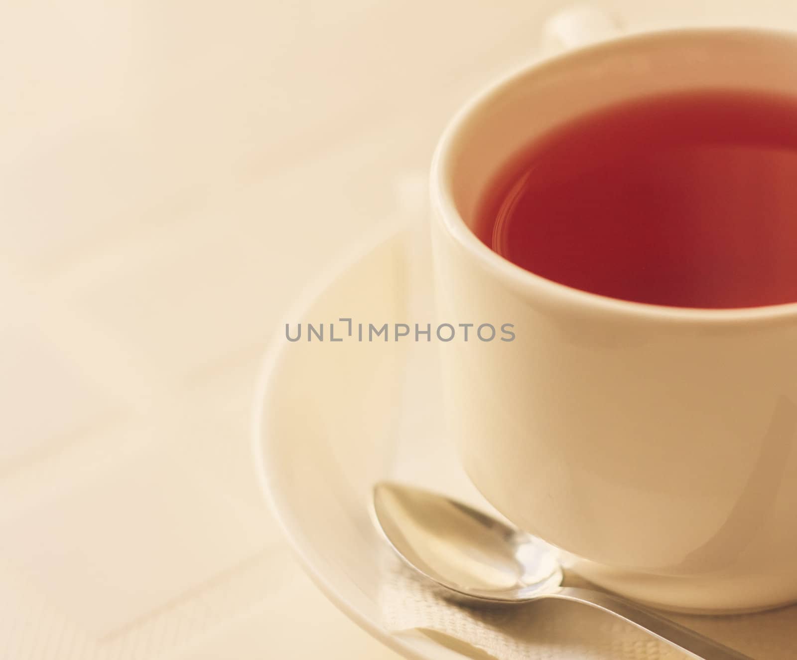 Cup Of Black Tea On White Table, Drink For Health