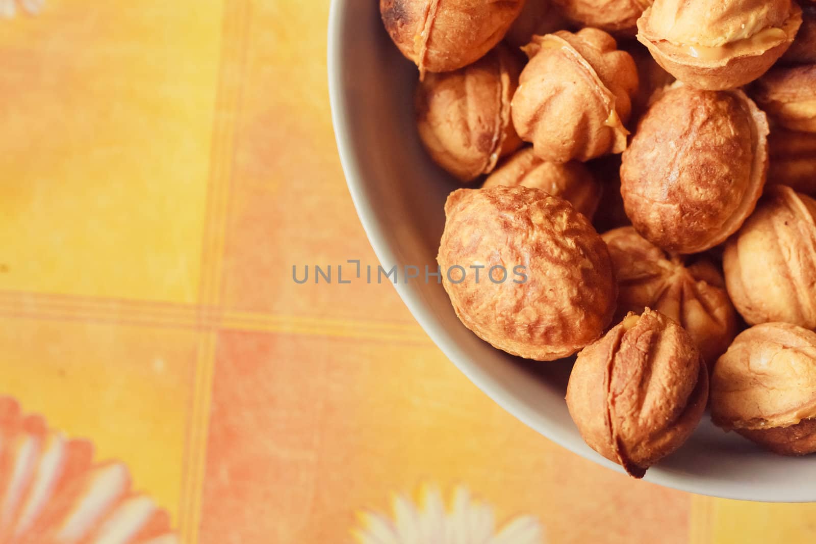 Fresh homemade pastry over a white dish