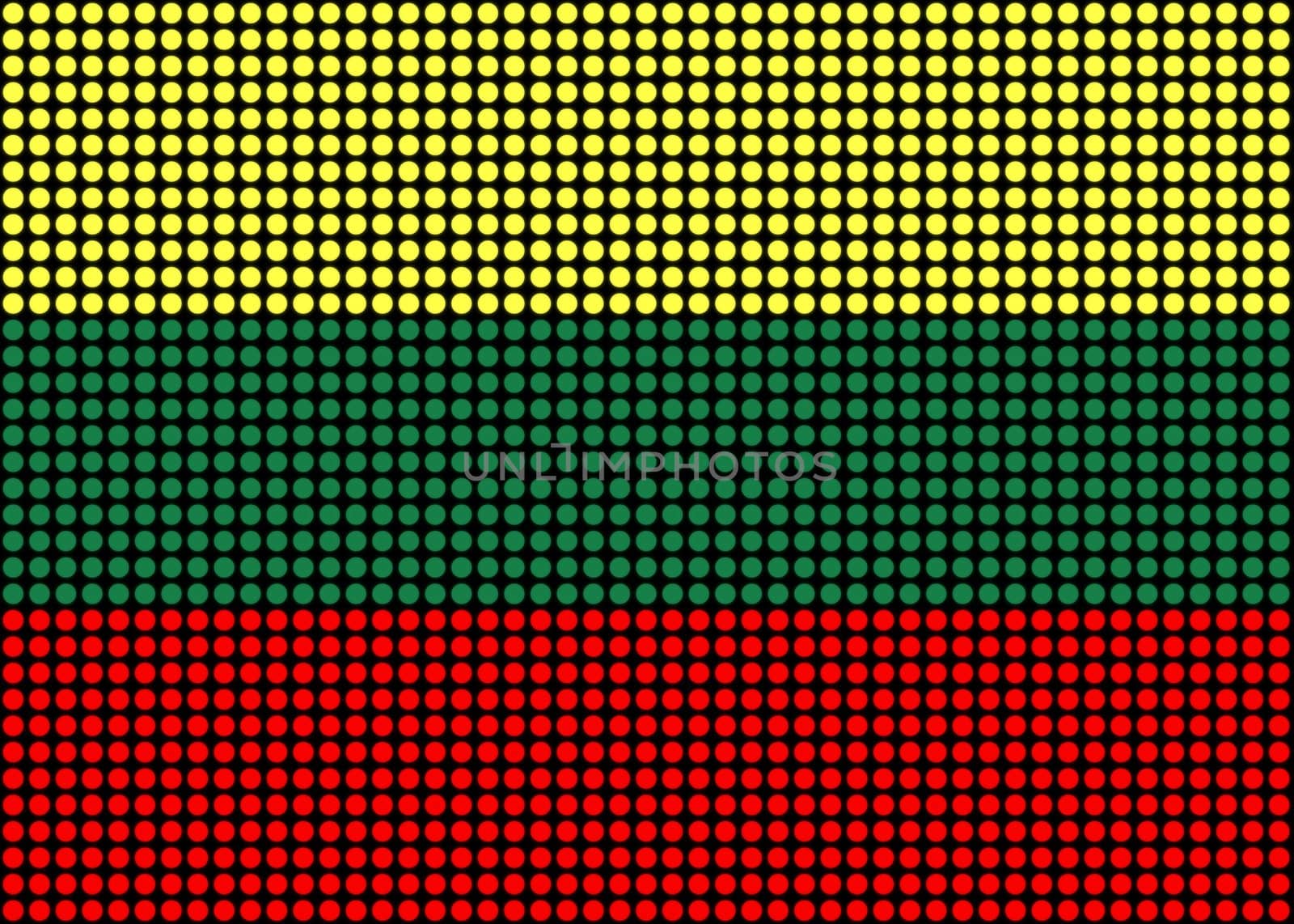 Illustration of a Lithuania Flag made of dots
