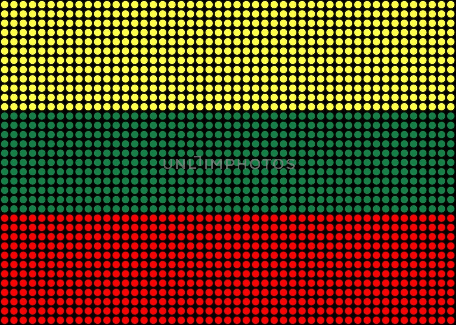 Illustration of a Lithuania Flag made of dots