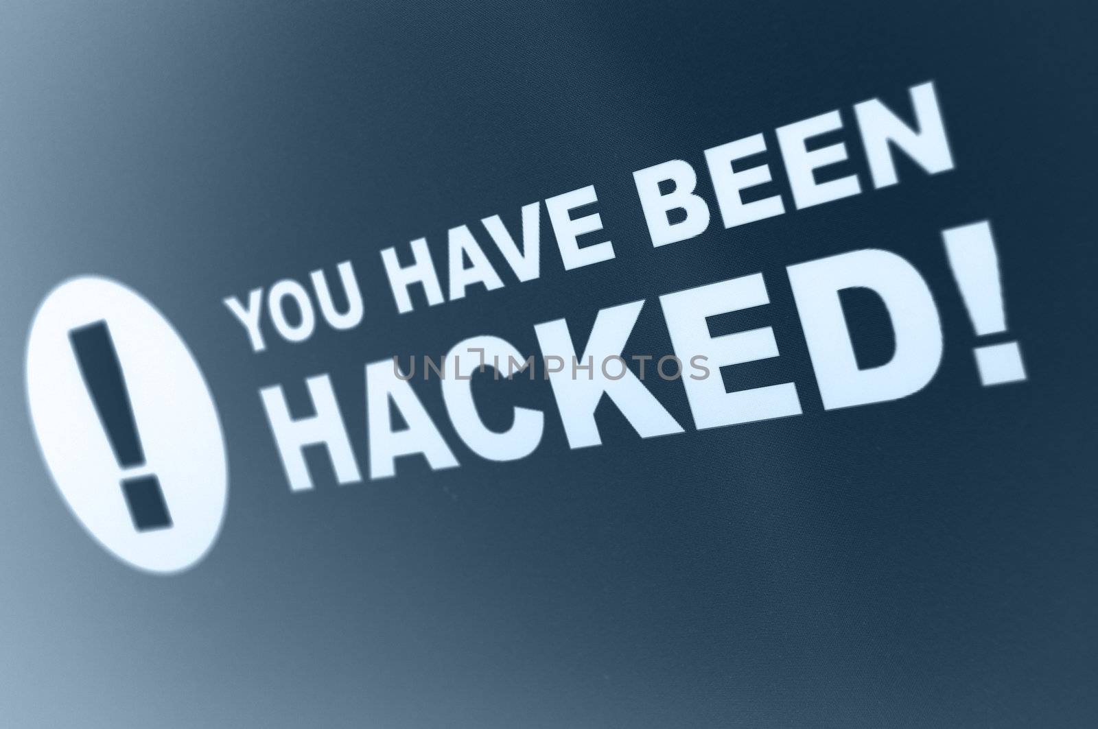 You have been hacked sign on LCD Screen
