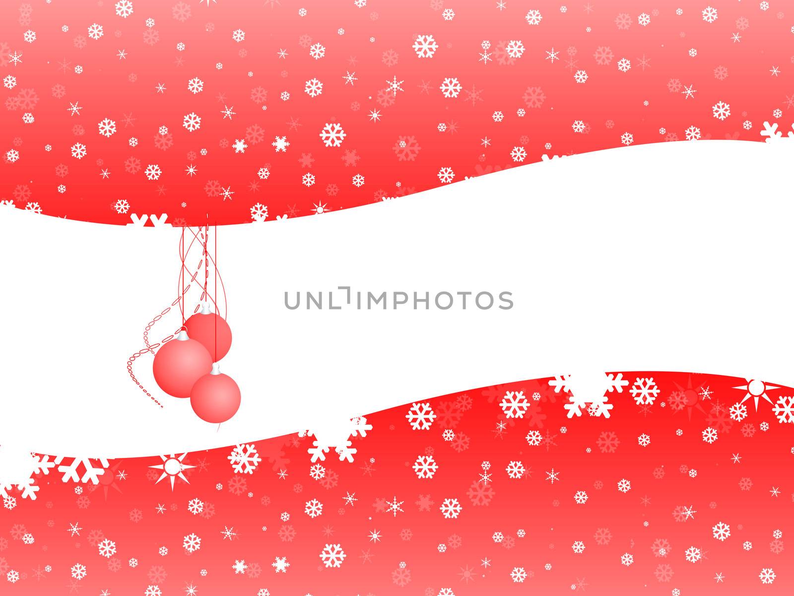 Red Christmas bell on snow background with white space by jakgree