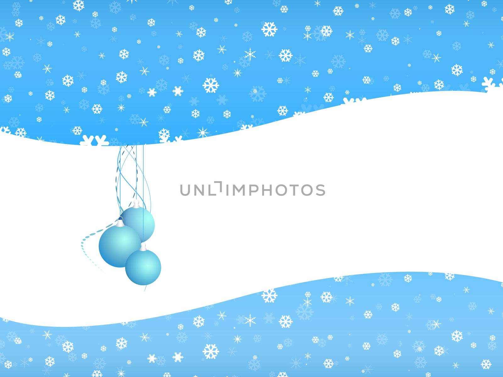 Cartoon  Christmas bell on snow background with white space by jakgree