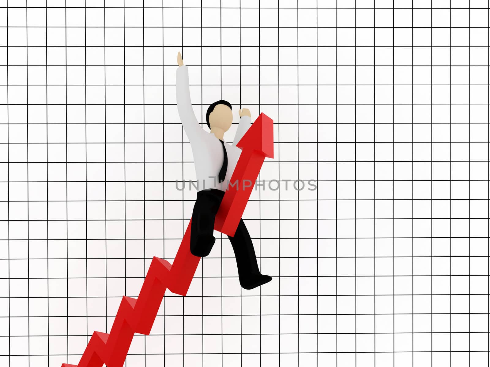 The person on a long red arrow