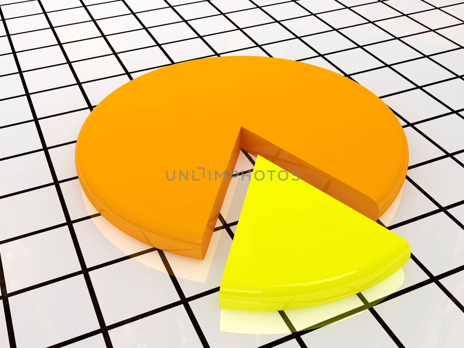 The shiny colored diagram on a white background