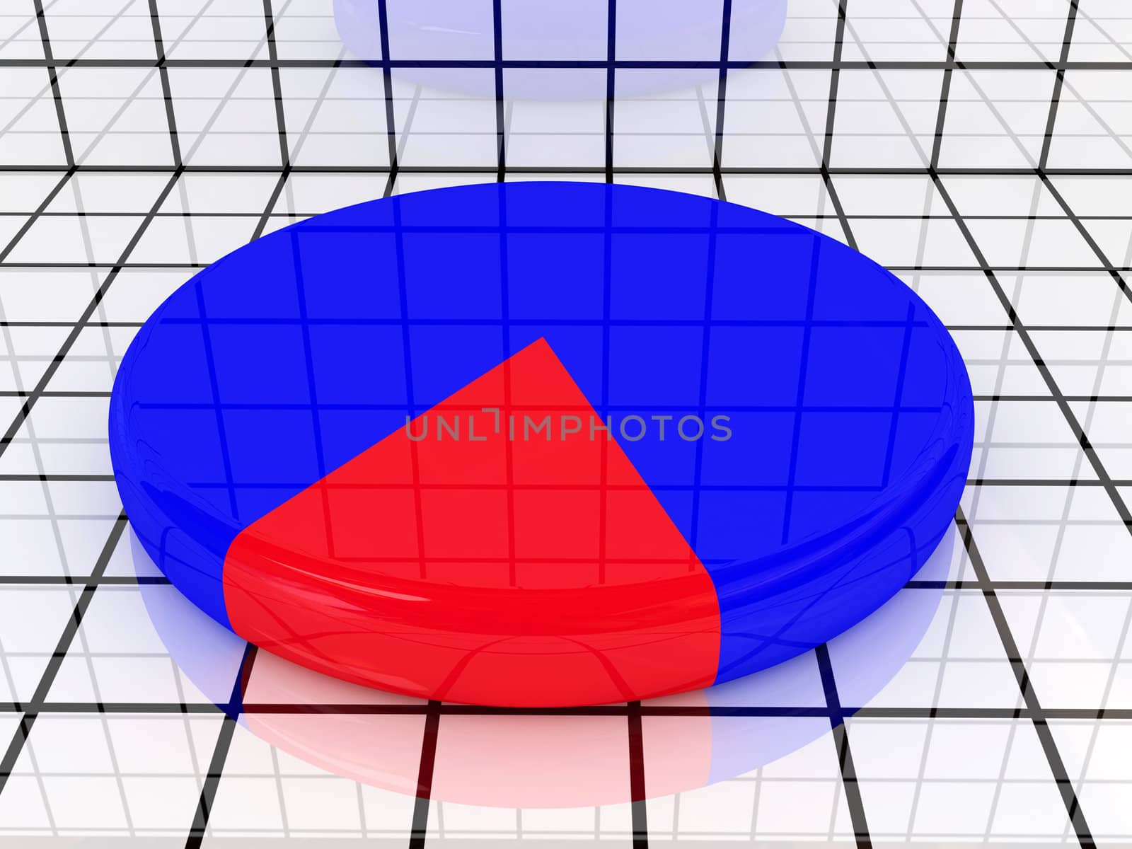 The shiny colored diagram on a white background