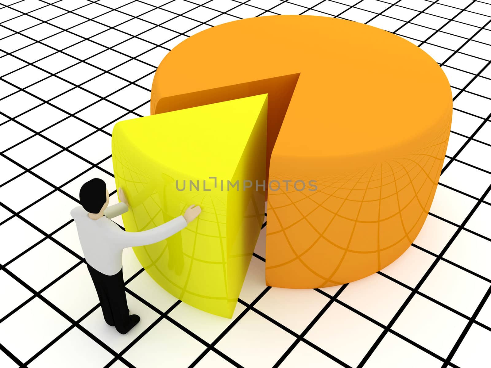 The shiny colored diagram on a white background