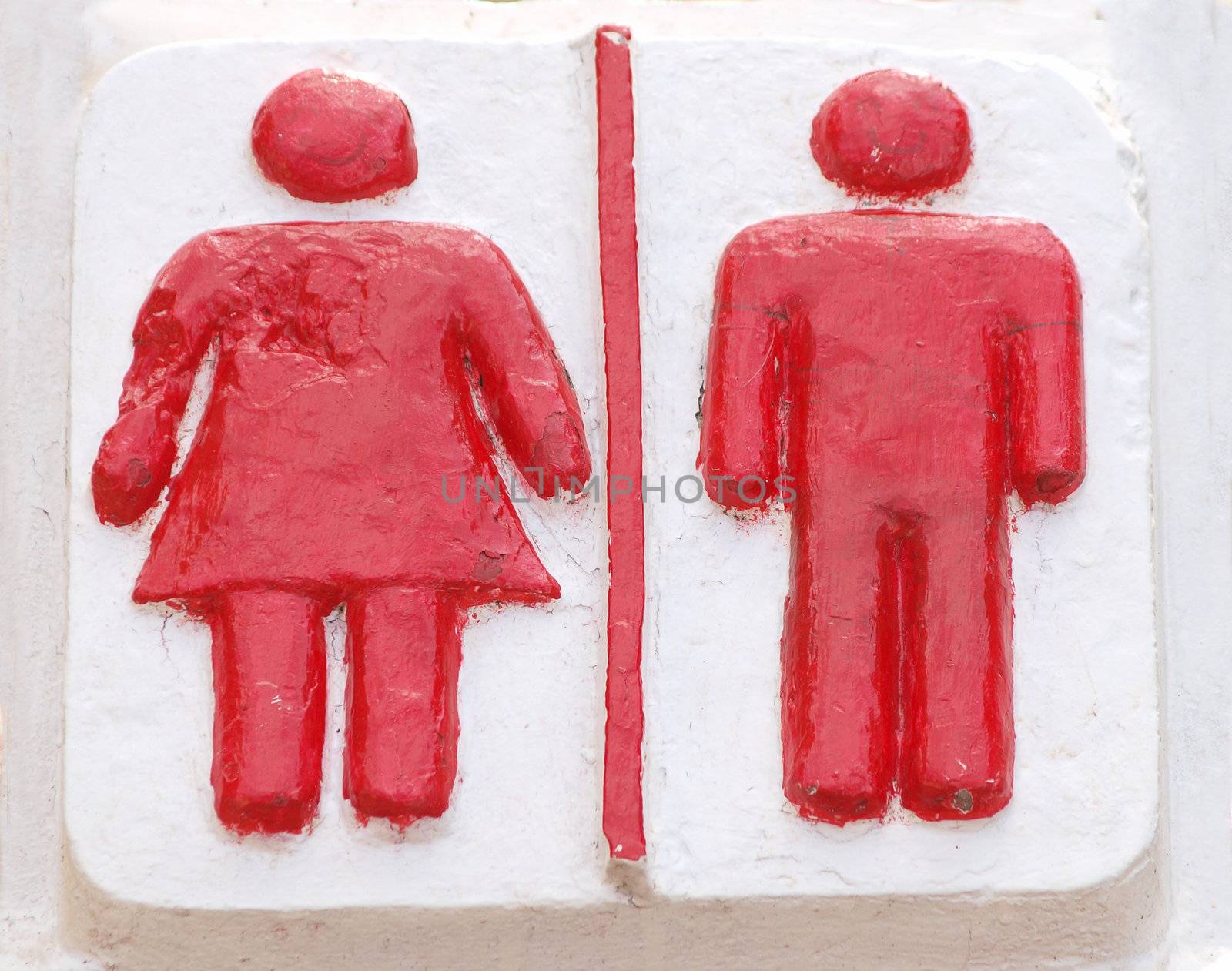 Restroom signs for men and women by jakgree