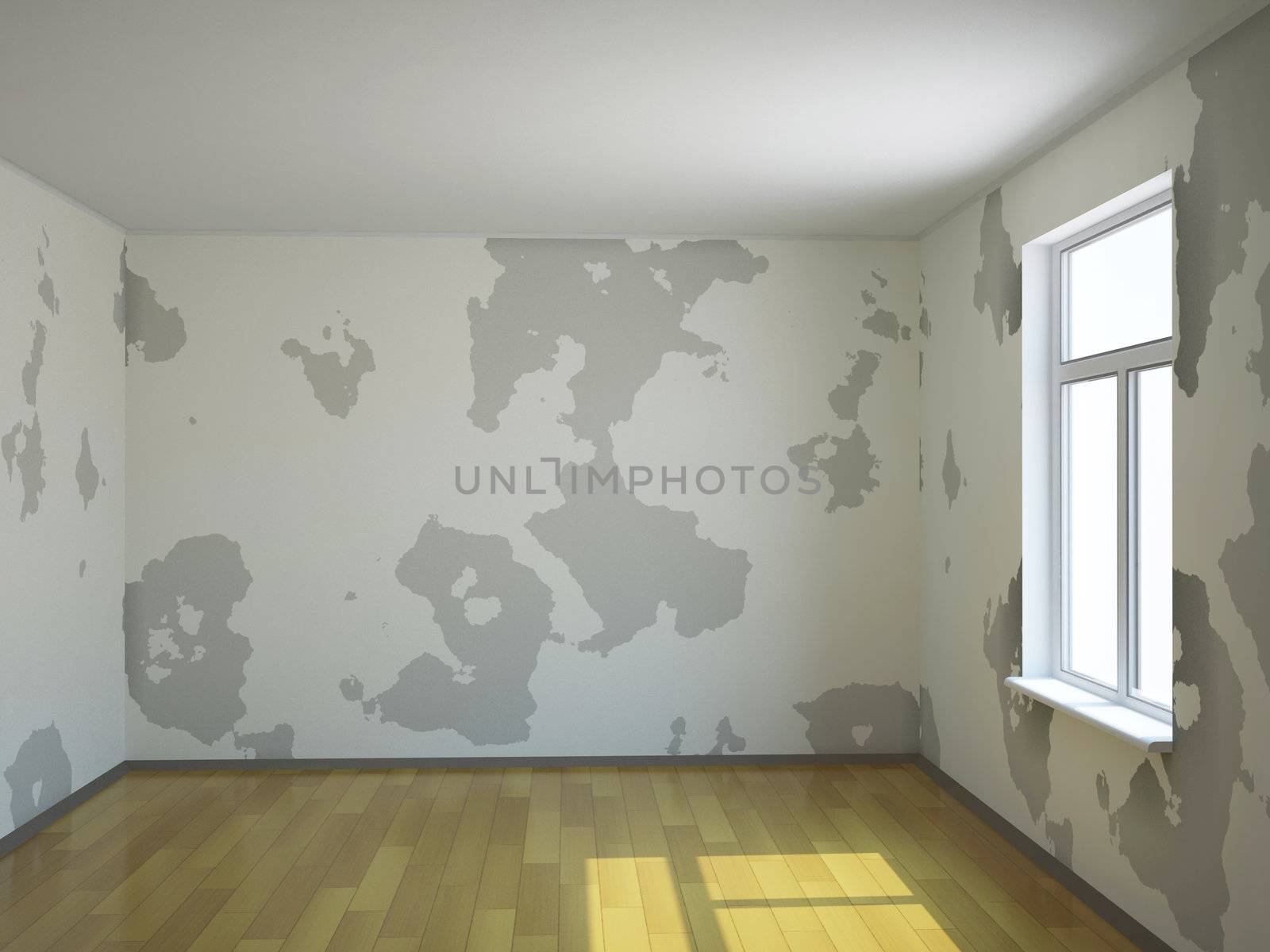 A small empty room with a window