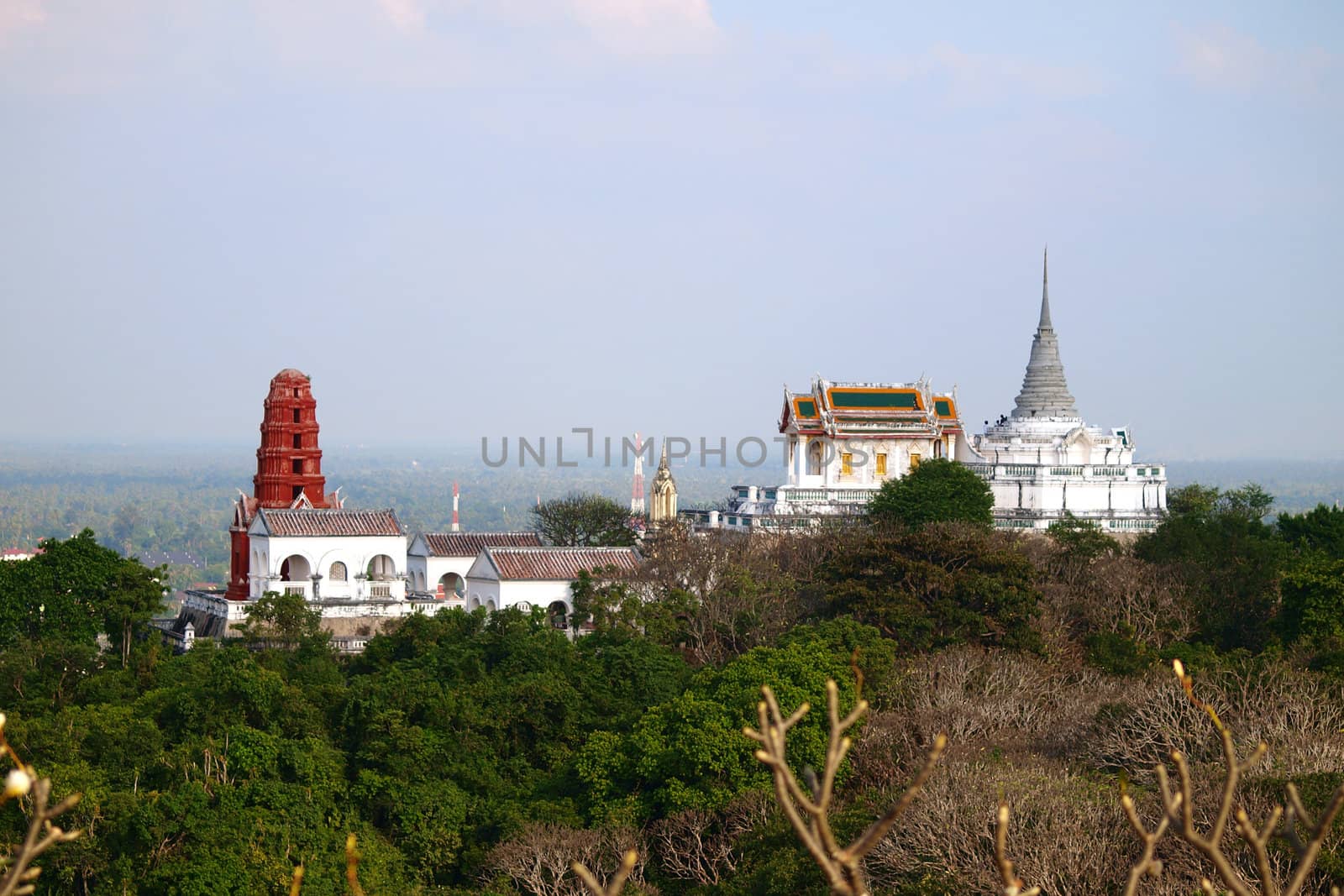 View of Maha Samanaram temple in Petchburi ,Thailand     