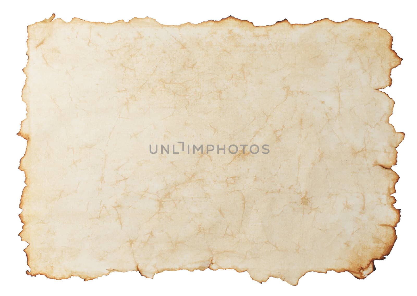 Old paper isolated on white background