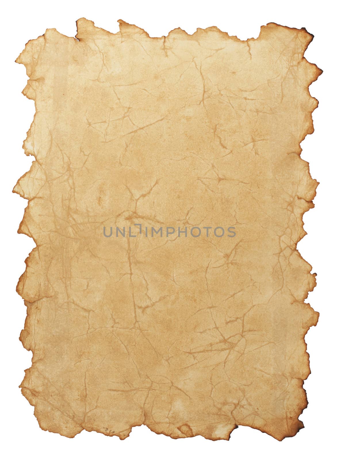 Old paper isolated on white background