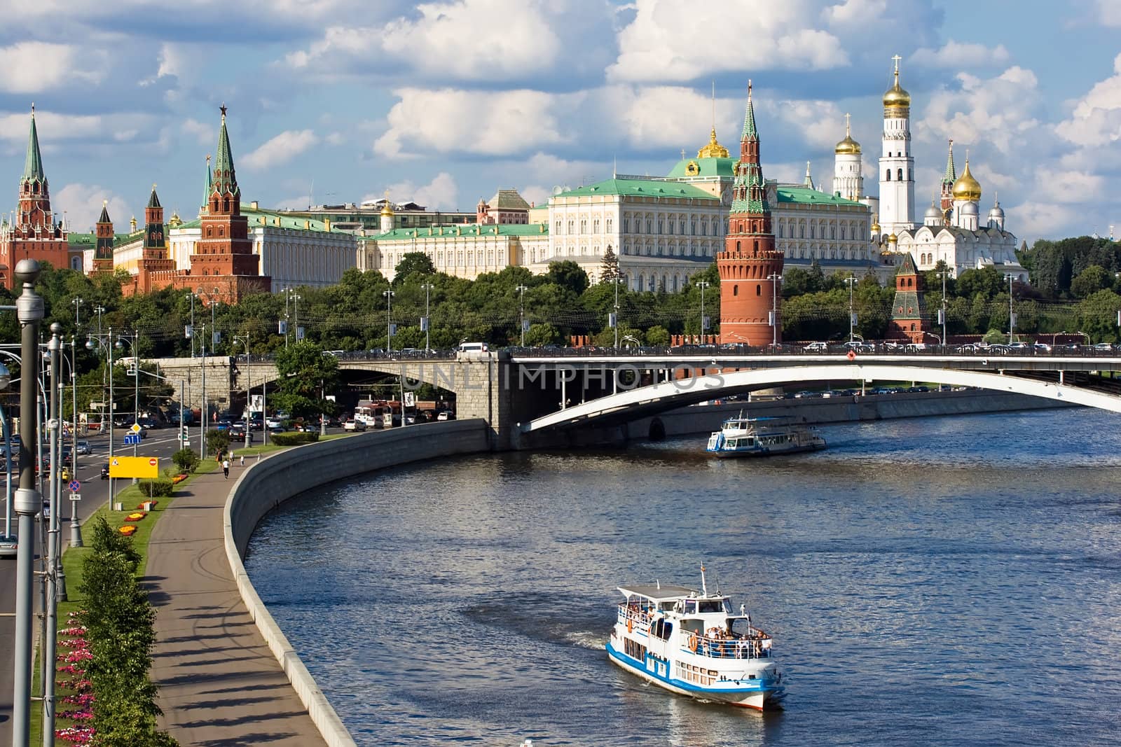 Famous Moscow Kremlin and Moskva river, Russia