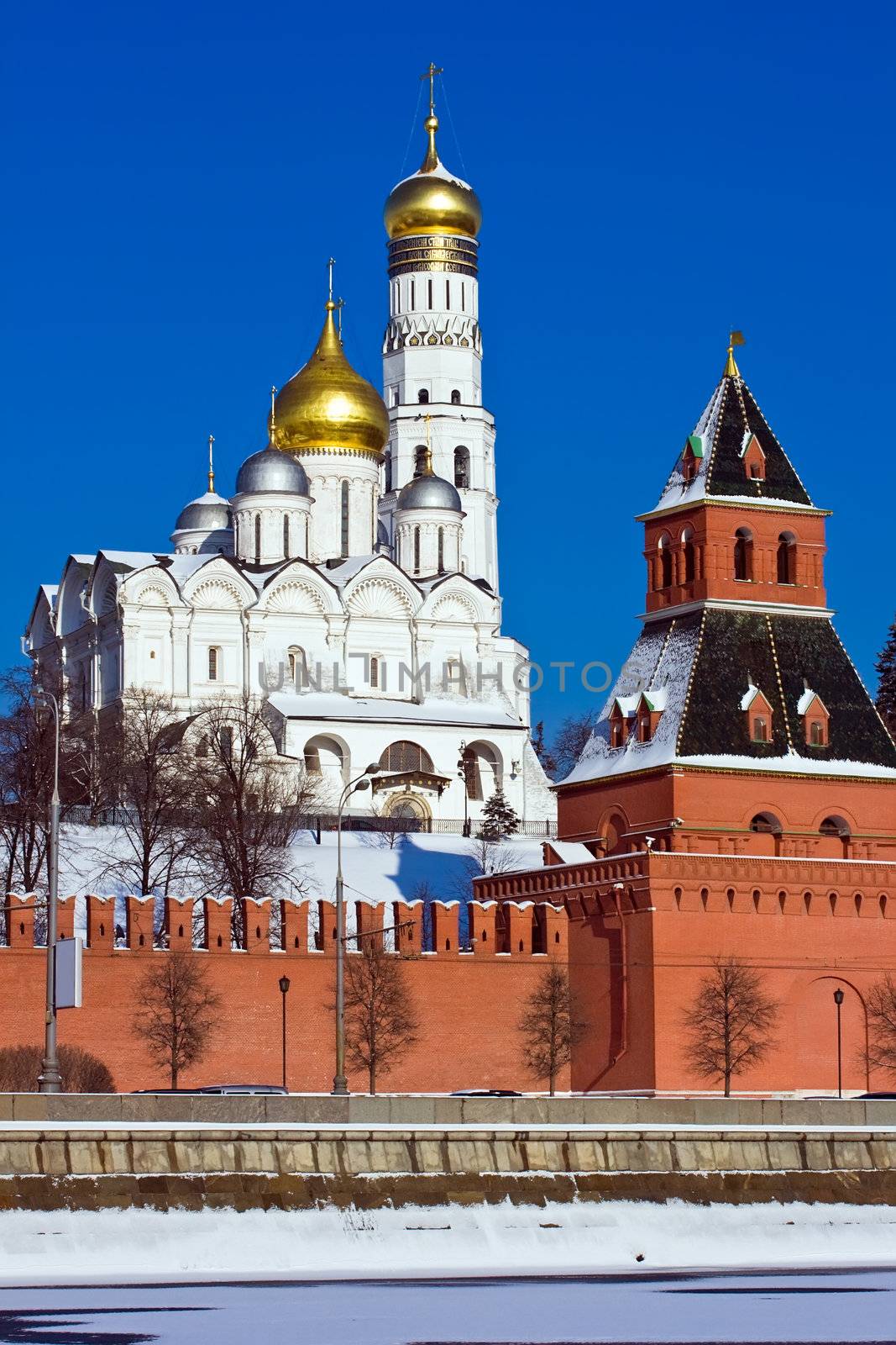 Moscow Kremlin Tower and Cathedral of the Archangel