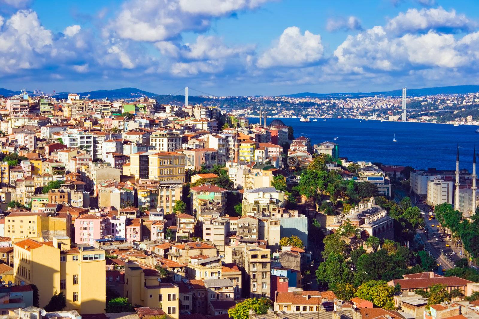 View from Galata tower to Bosphorus, Istanbul, Turkey