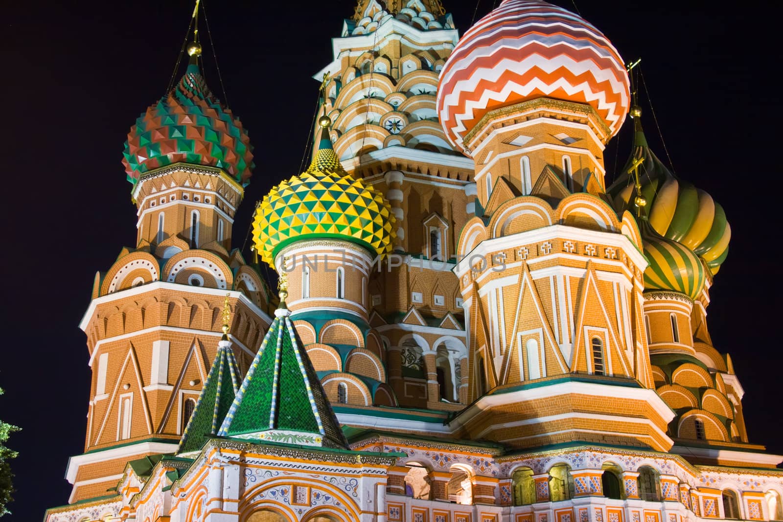 St Basil's Cathedral on Red Square at Night, Moscow, Russia