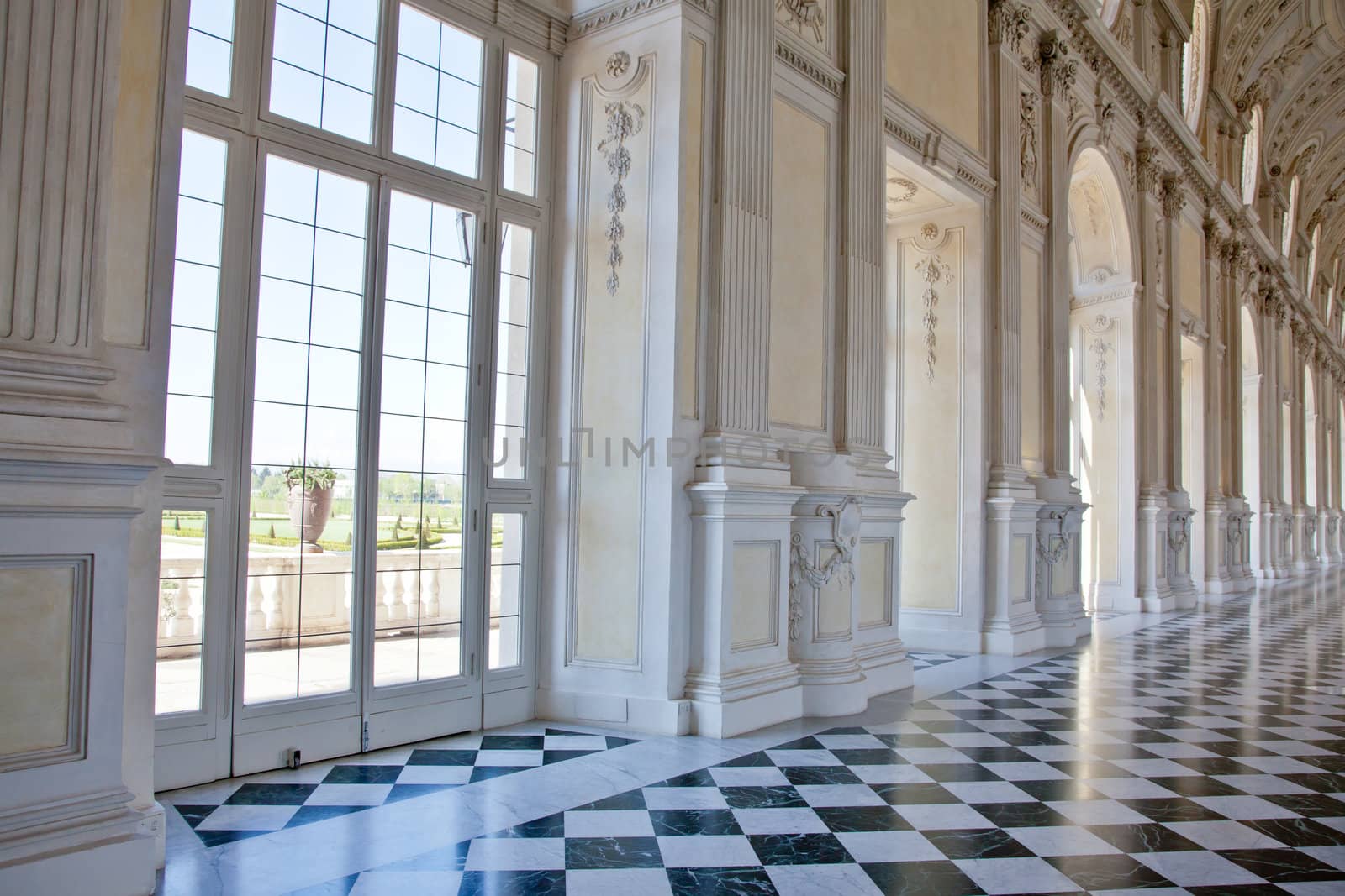 View of Galleria di Diana in Venaria Royal Palace, close to Torino, Piemonte region