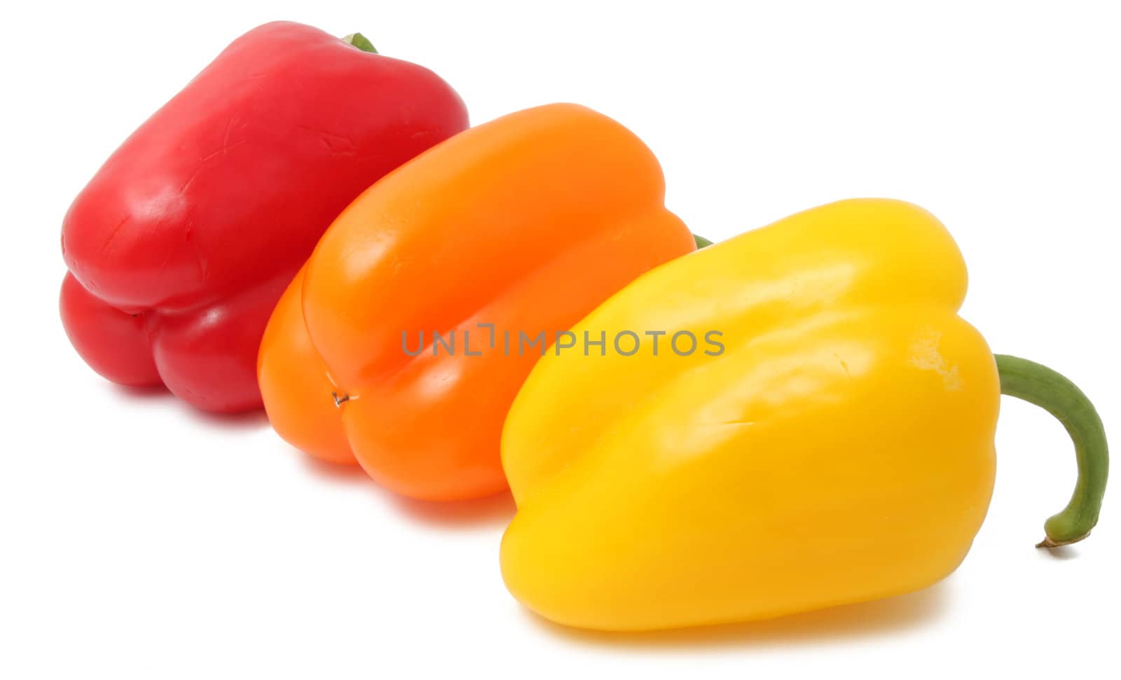 Bell peppers isolated on the white background